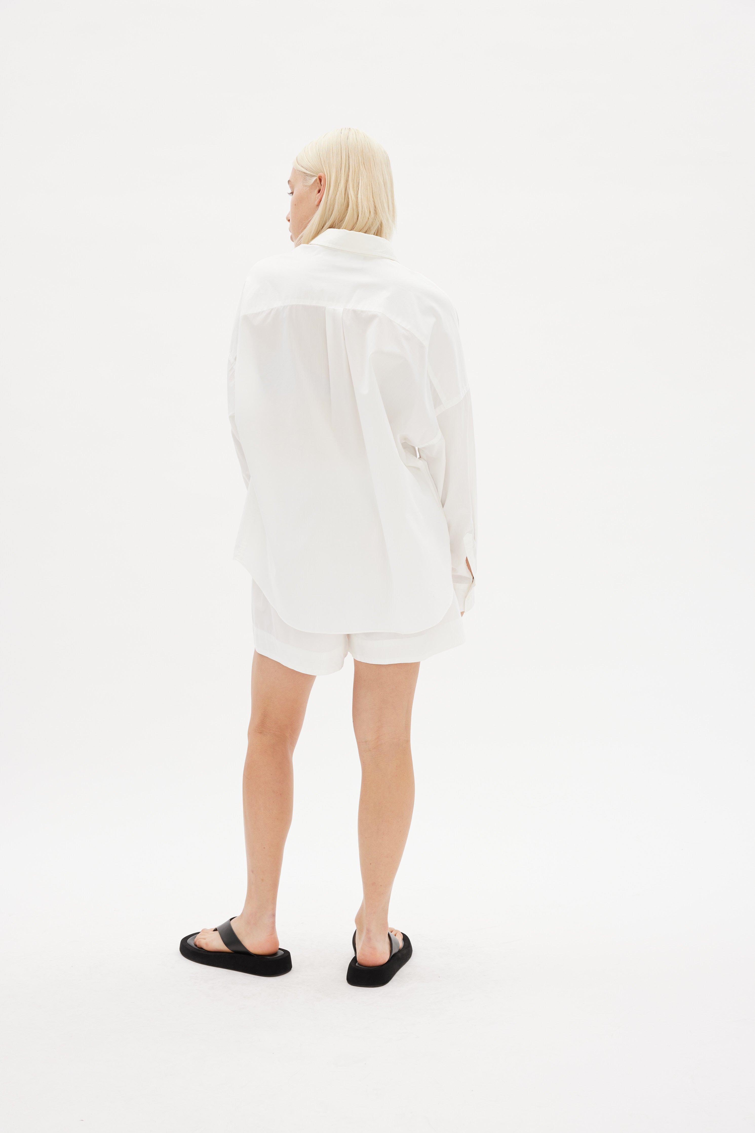 White cotton Chiara button-up shirt - classic relaxed fit
