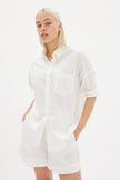 White cotton Chiara button-up shirt - classic relaxed fit

