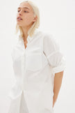 White cotton Chiara button-up shirt - classic relaxed fit
