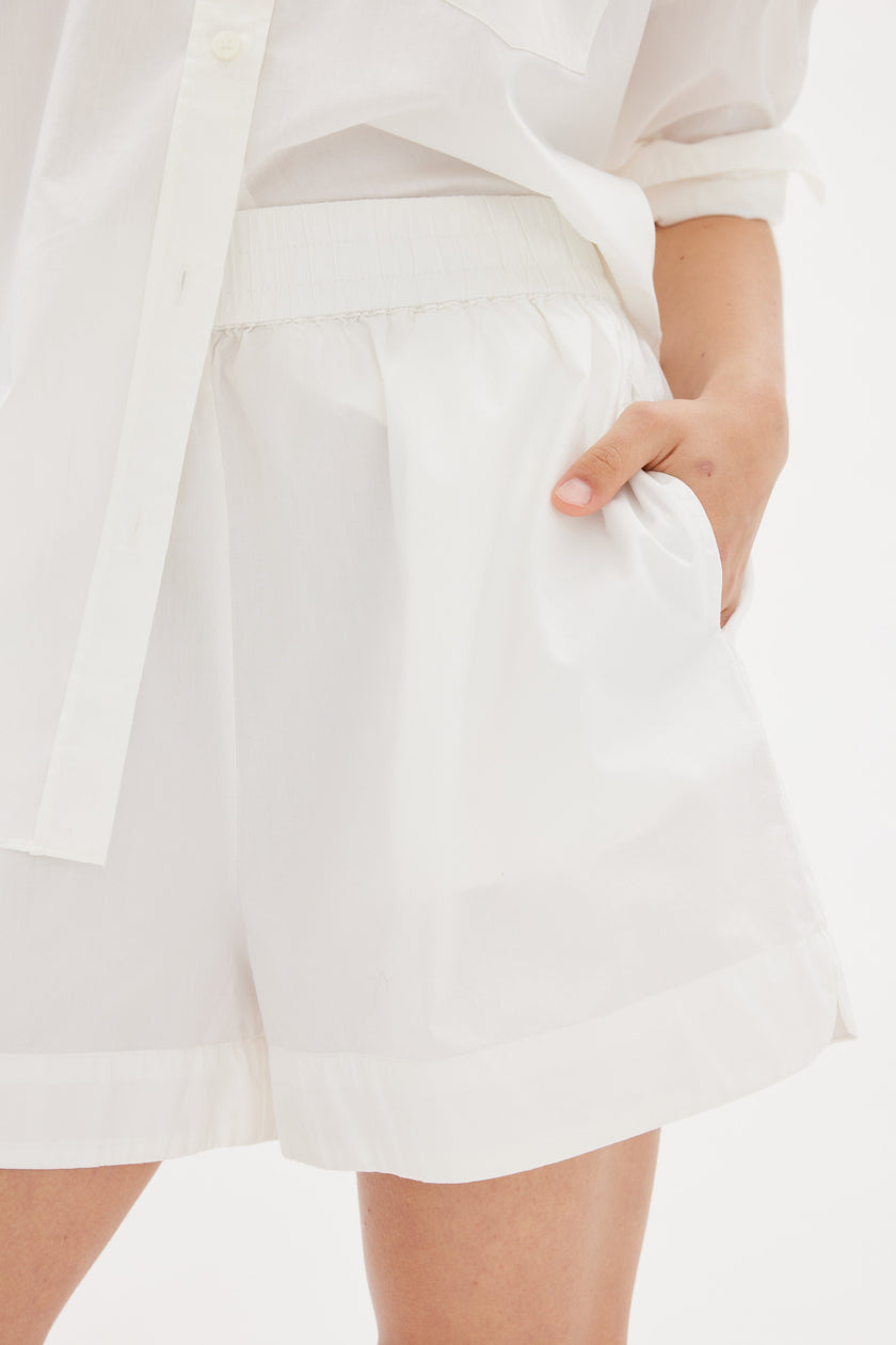 White cotton Chiara button-up shirt - classic relaxed fit