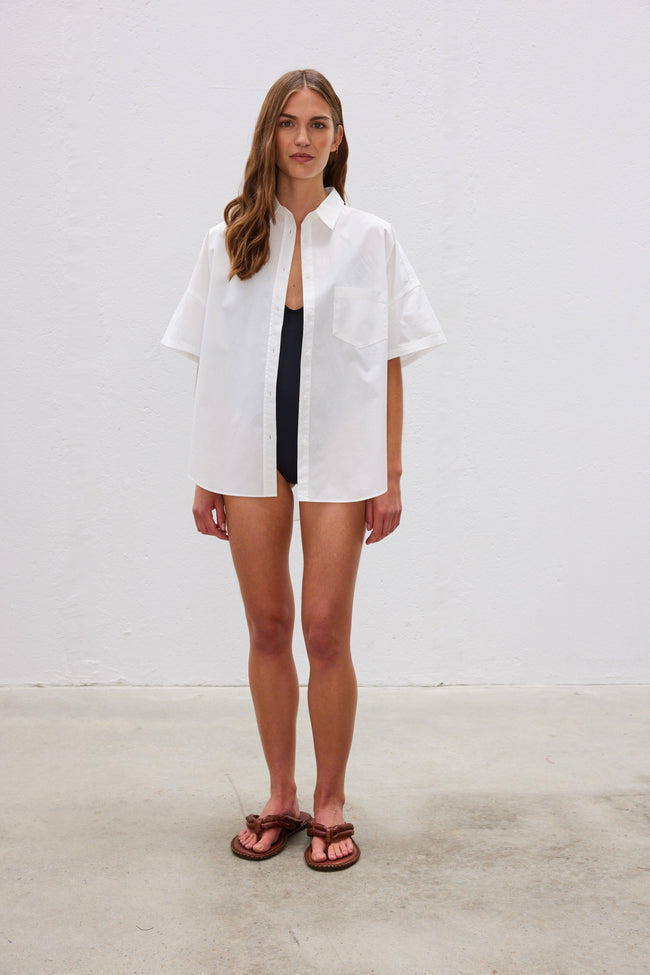 The Chiara Short Sleeve Shirt - White - Apparel