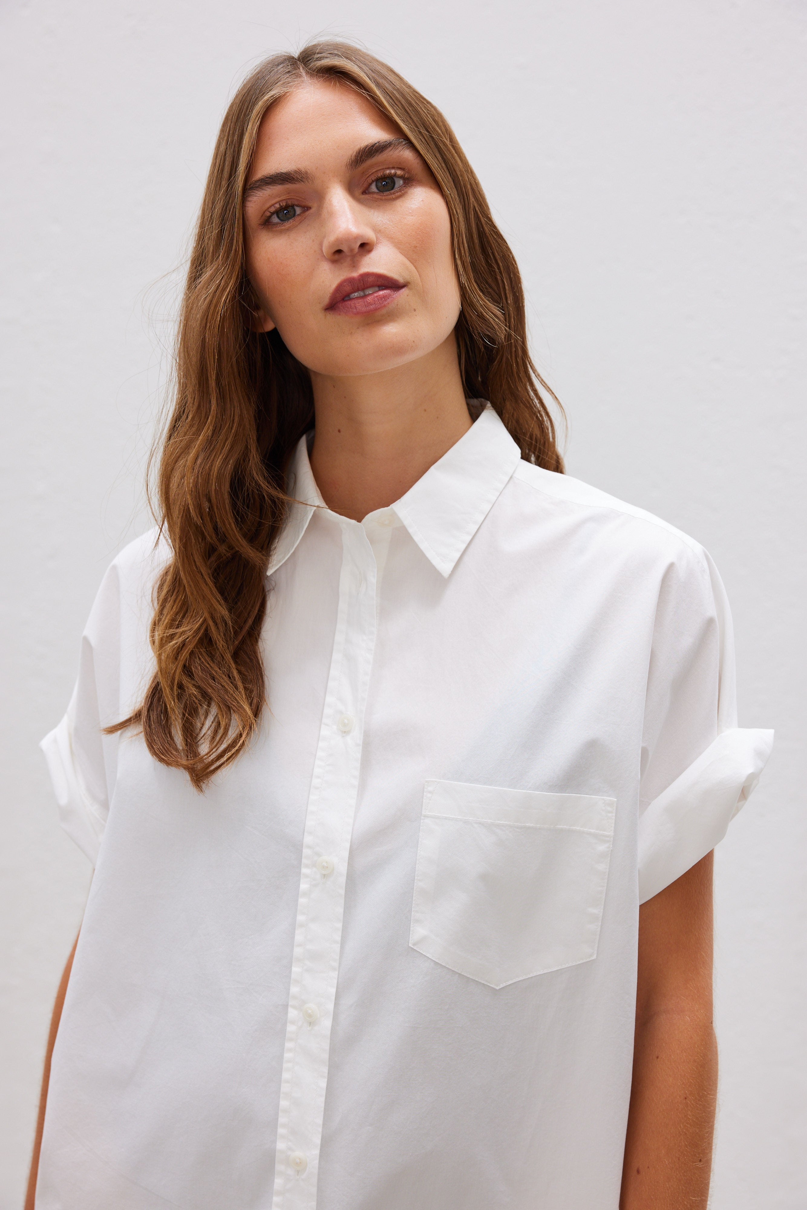 The Chiara Short Sleeve Shirt - White - Apparel
