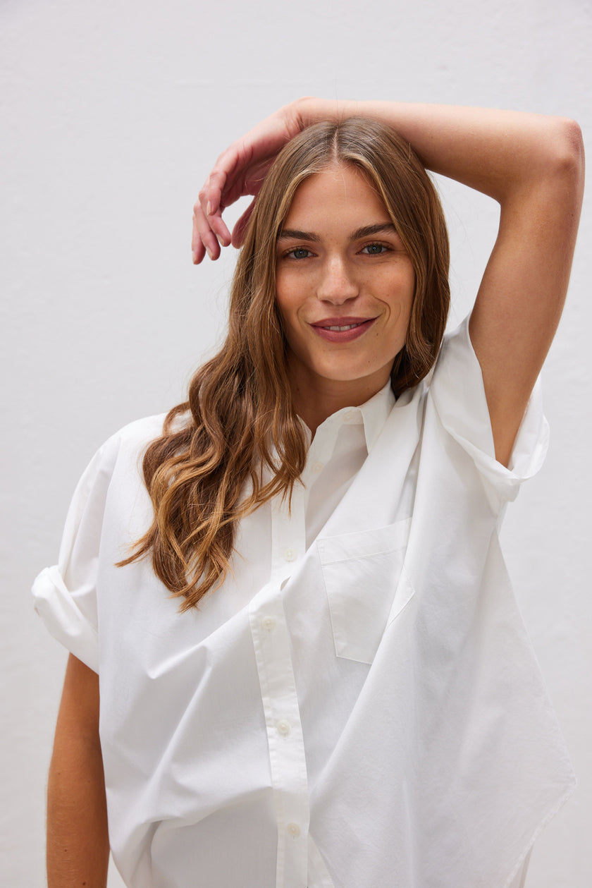 The Chiara Short Sleeve Shirt - White - Apparel