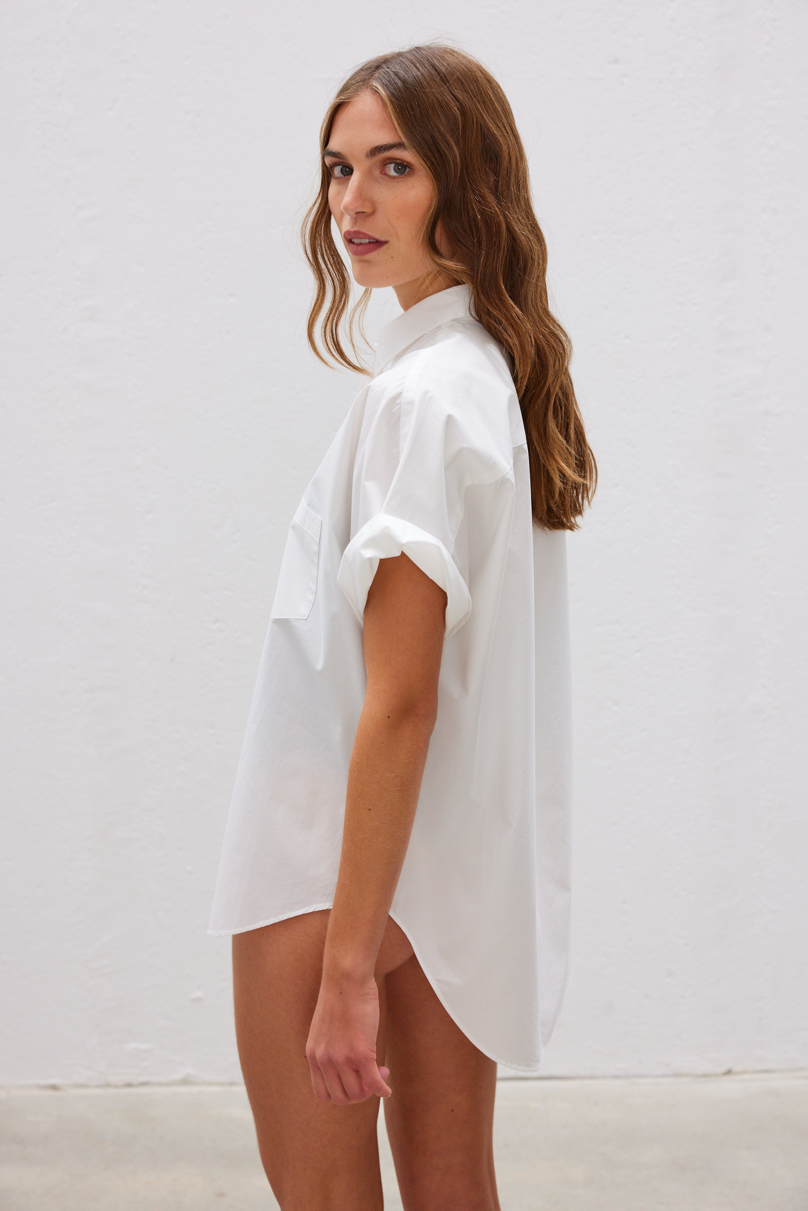 The Chiara Short Sleeve Shirt - White - Apparel