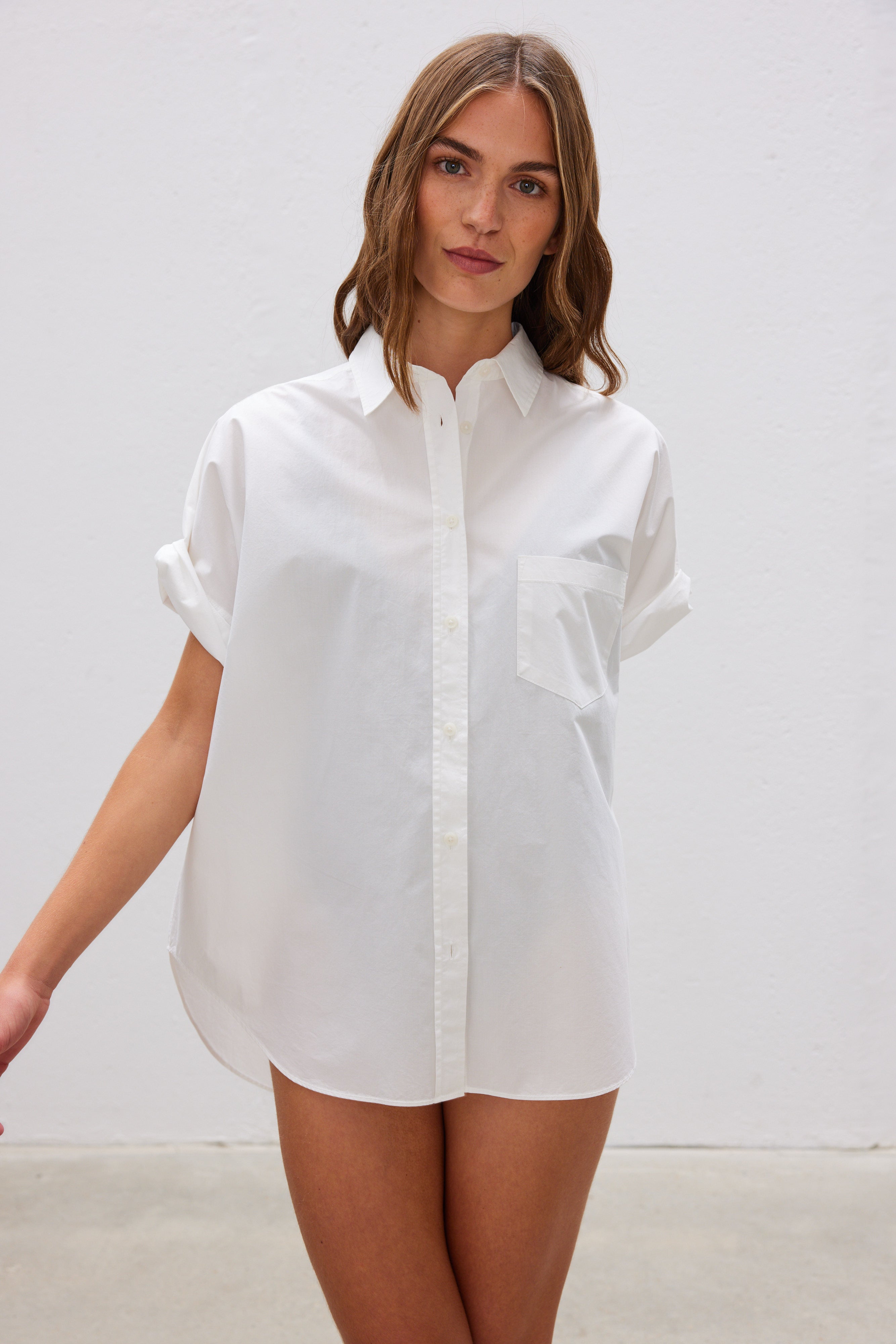 The Chiara Short Sleeve Shirt - White - Apparel
