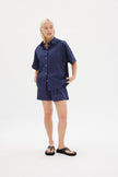 The Chiara Short Sleeve Shirt - Navy - Apparel