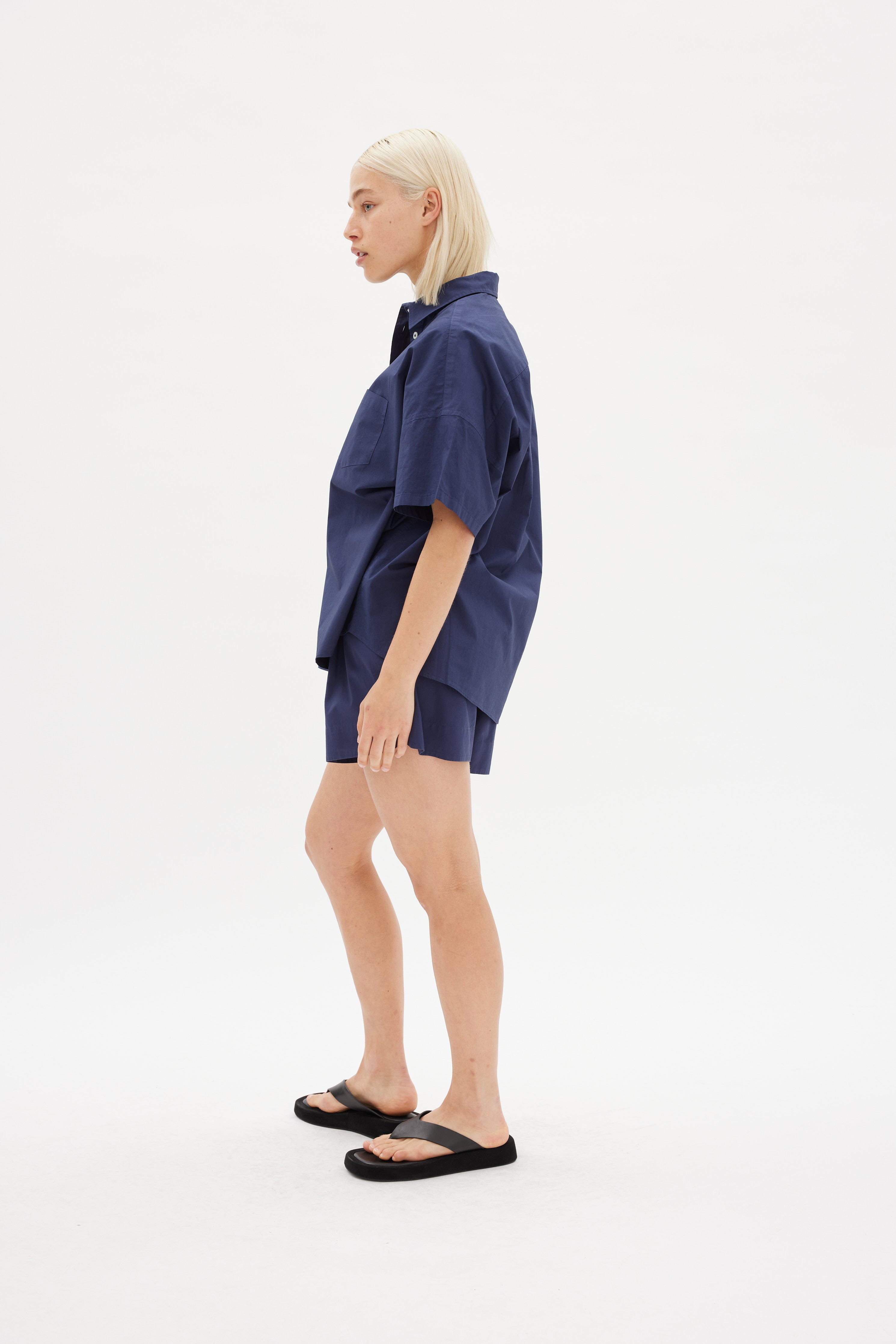 The Chiara Short Sleeve Shirt - Navy - Apparel