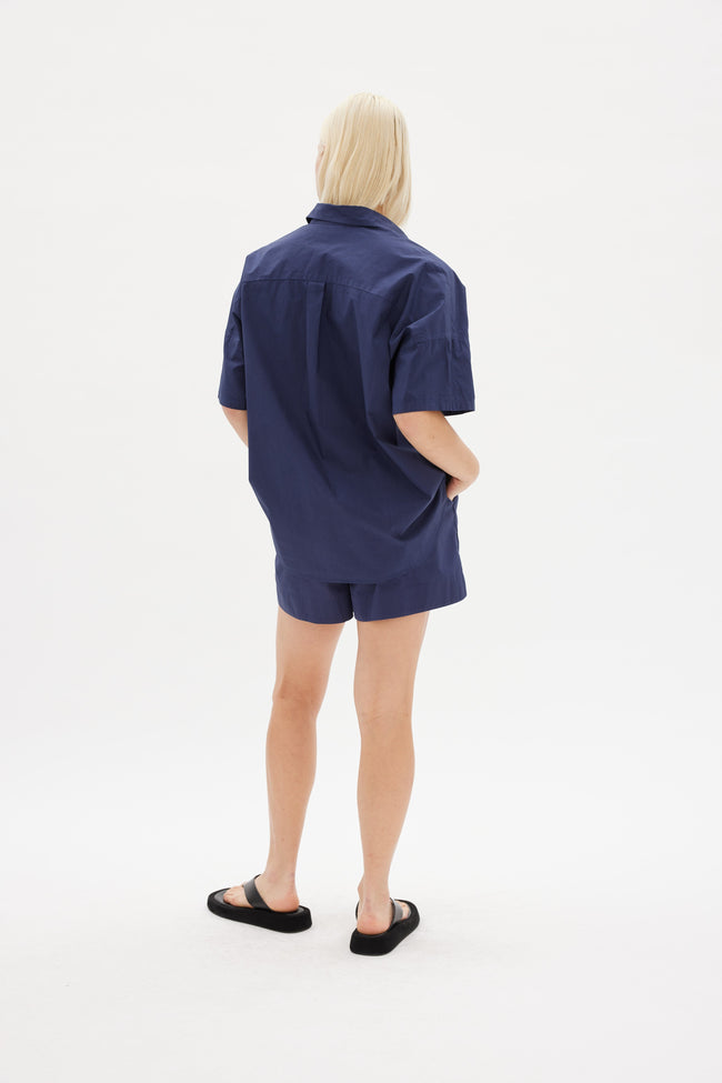 The Chiara Short Sleeve Shirt - Navy - Apparel