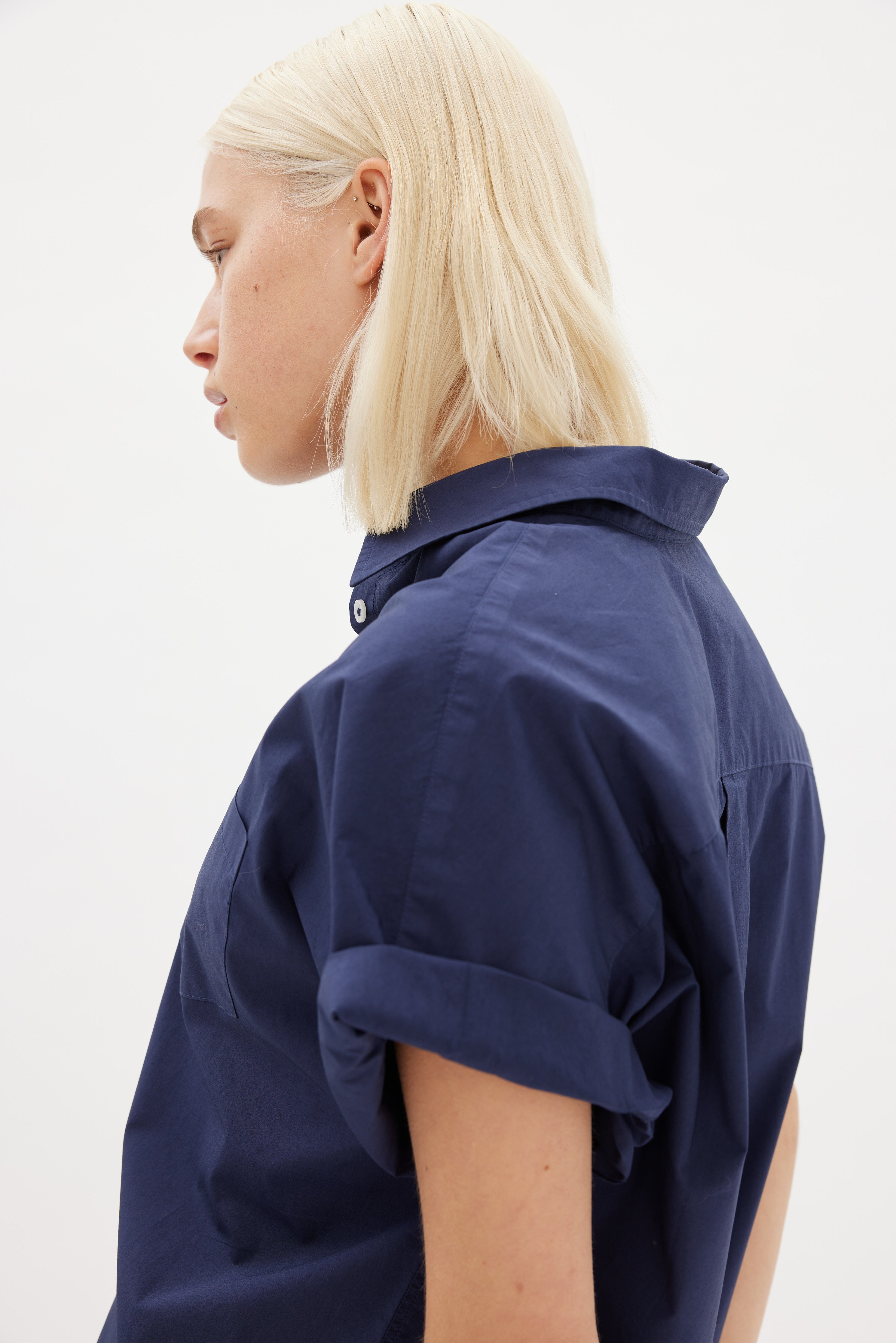 The Chiara Short Sleeve Shirt - Navy - Apparel