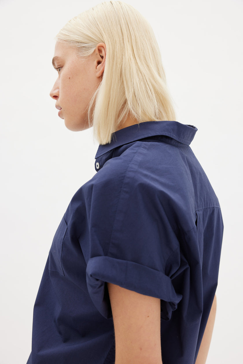 The Chiara Short Sleeve Shirt - Navy - Apparel