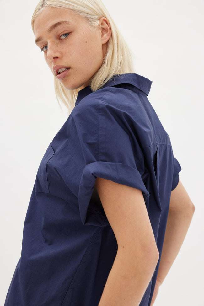 The Chiara Short Sleeve Shirt - Navy - Apparel