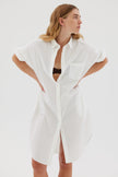 The Chiara Shirt Dress - White - Apparel