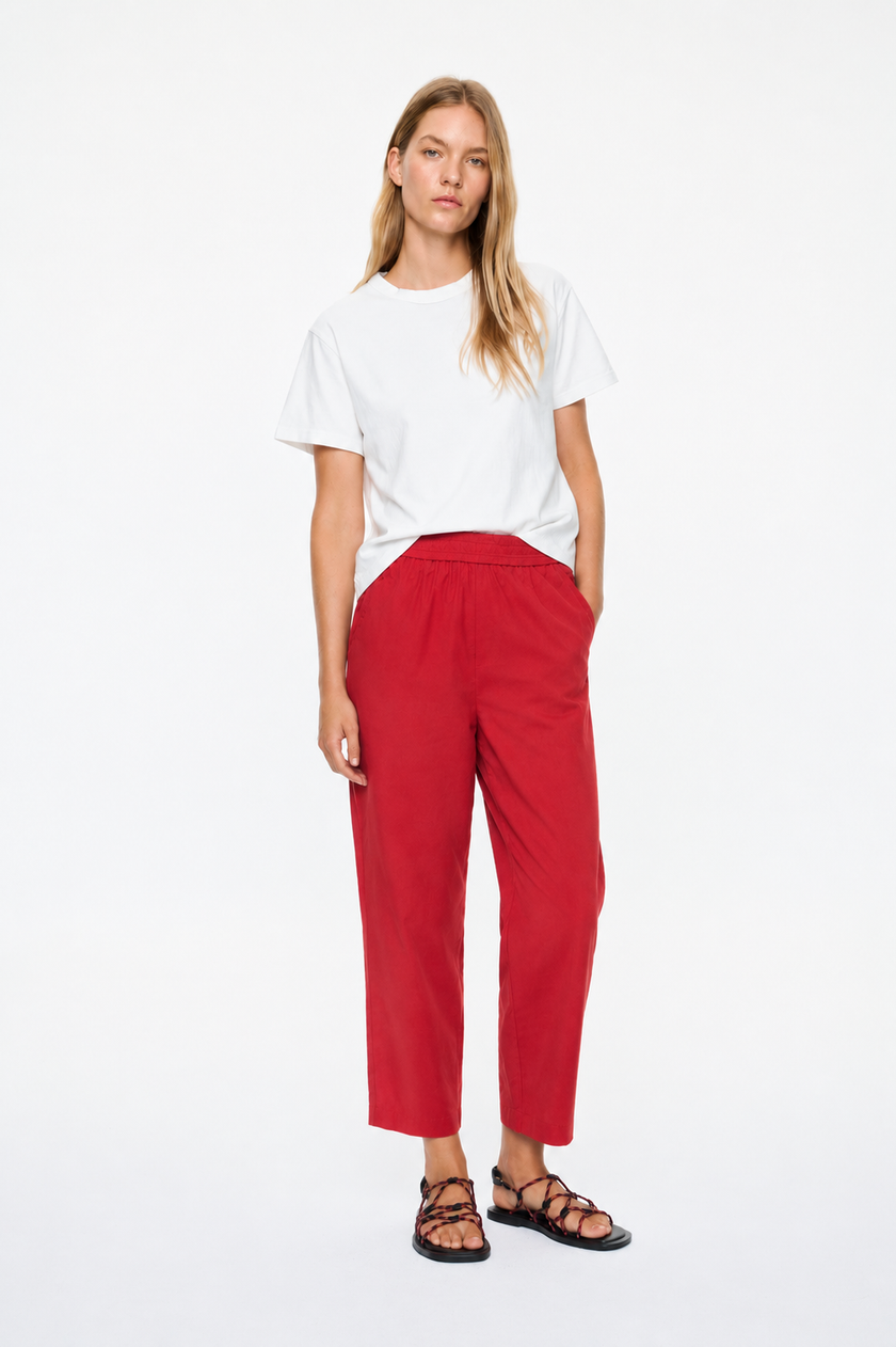 Mimi Cropped Straight Leg Pant Ultra Red