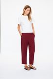 Mimi Cropped Straight Leg Pant Cherry