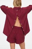 Nina Long sleeve Button Back Opening Shirt Cherry
