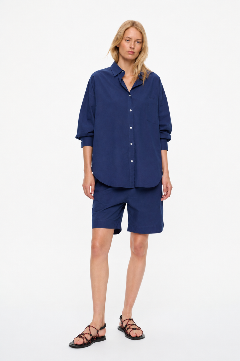 Mara Drawstring Shorts - Pinpoint Indigo