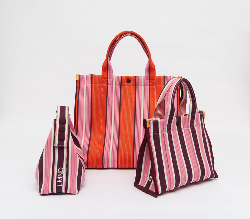 Rialto - Small Tote - Fig/Plumeria Stripe