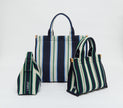 Rialto - Large Tote - Navy/Ink Blue/Verde Stripe