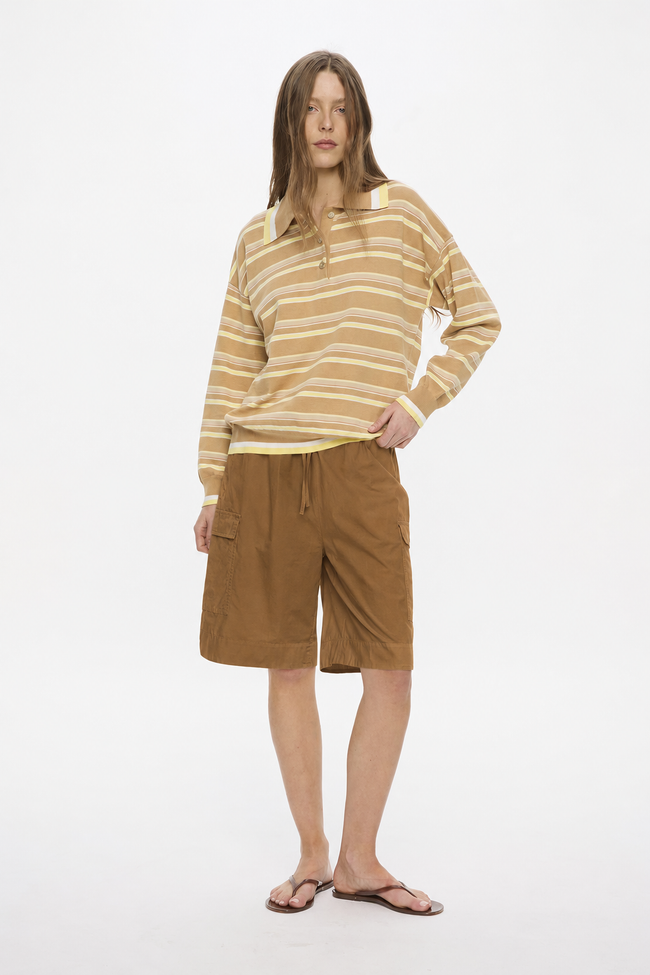 Mara Drawstring Cargo Shorts - Olive