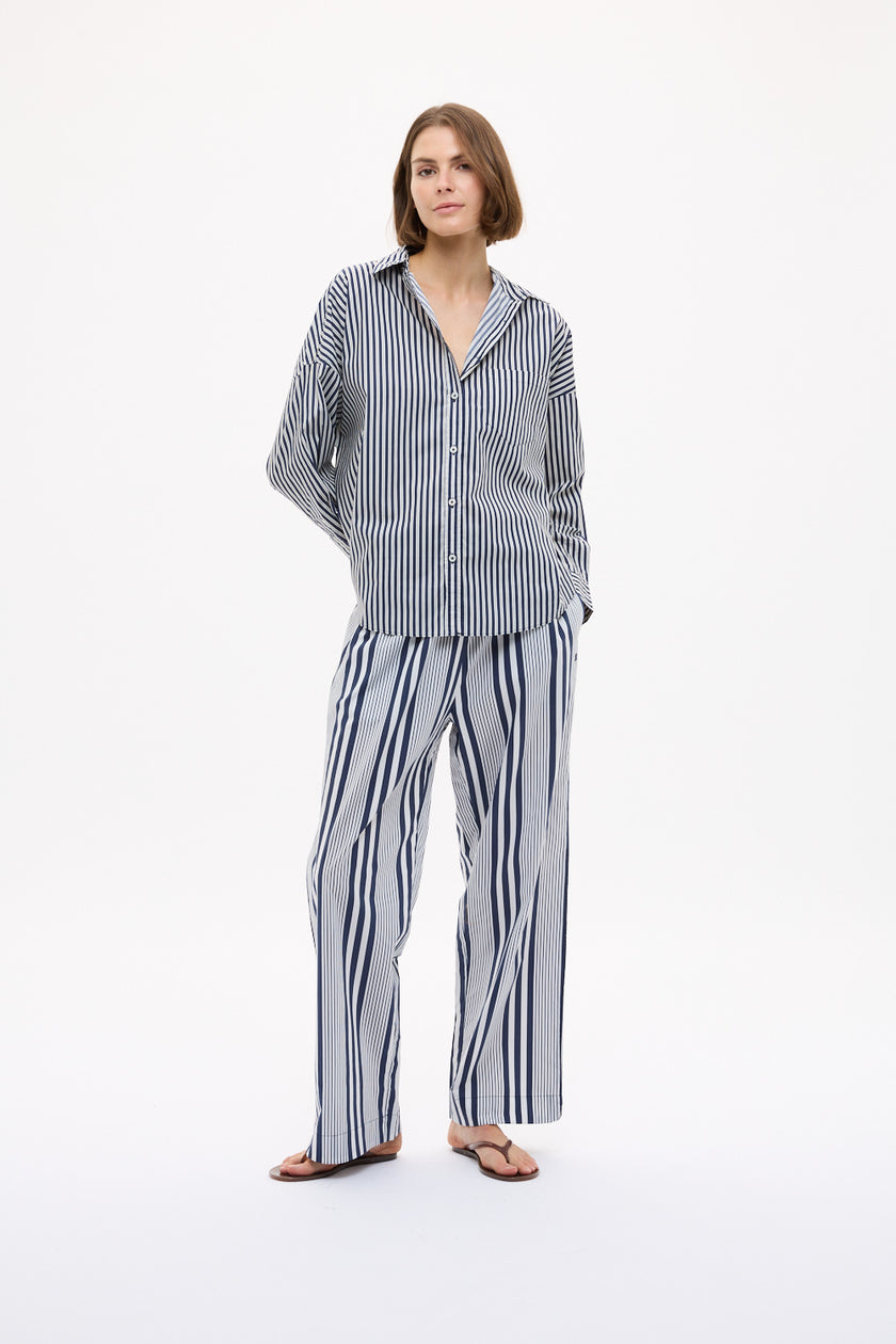 Bahia Pants Bay Stripe - Navy/ Natural