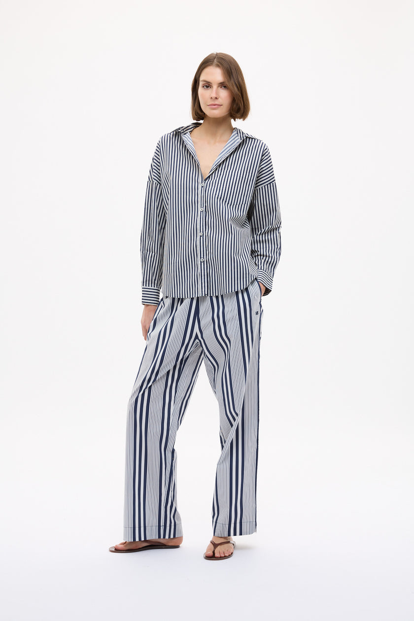 Bahia Pants Bay Stripe - Navy/ Natural