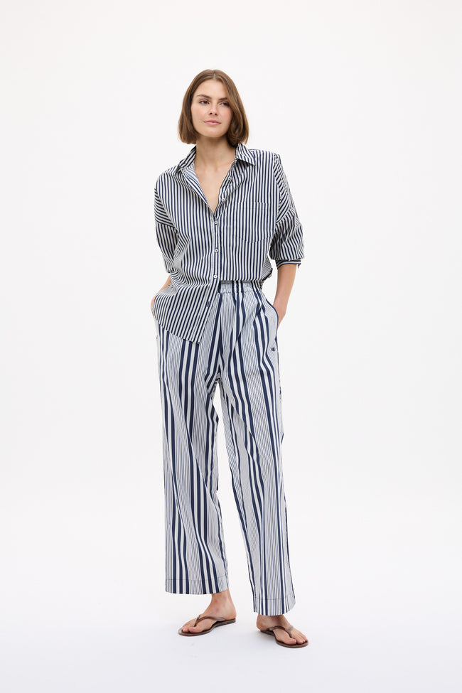 Bahia Pants Bay Stripe - Navy/ Natural