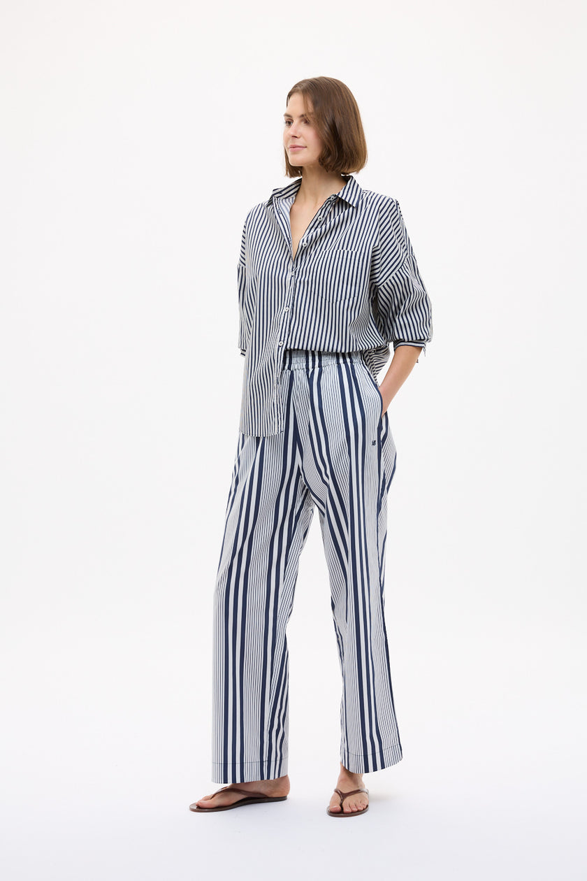 Bahia Pants Bay Stripe - Navy/ Natural