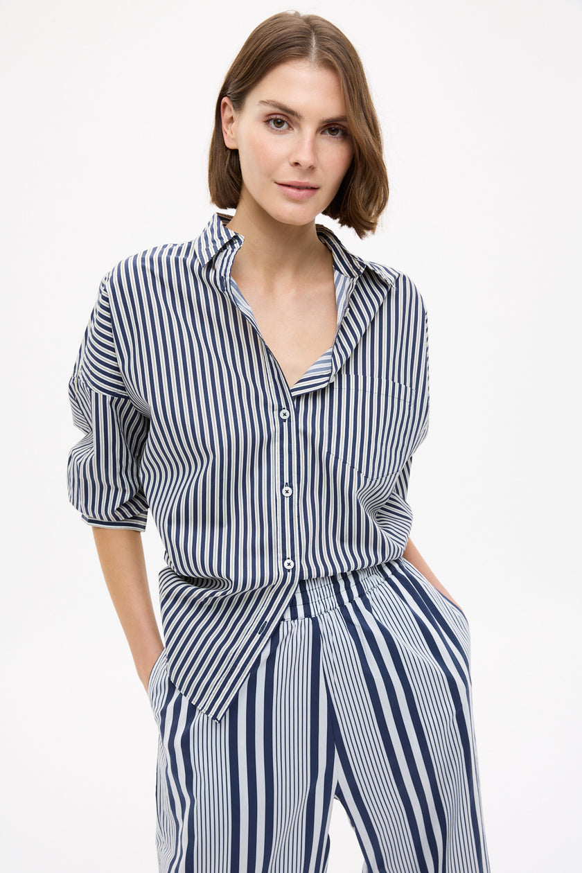 Bahia Pants Bay Stripe - Navy/ Natural