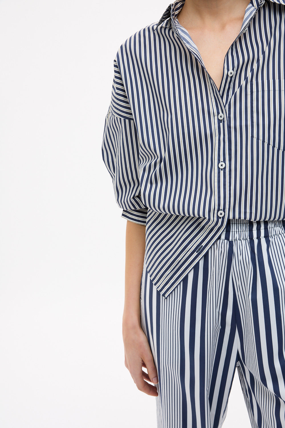 Bahia Pants Bay Stripe - Navy/ Natural