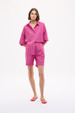 Chiara Long Sleeve Shirt Stripe - Fuschia/True Red/Natural