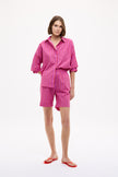 Chiara Long Sleeve Shirt Stripe - Fuschia/True Red/Natural
