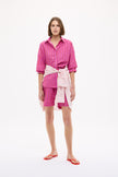 Chiara Long Sleeve Shirt Stripe - Fuschia/True Red/Natural