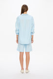Mara Long Sleeve Shirt - Pinpoint - Delicate Blue