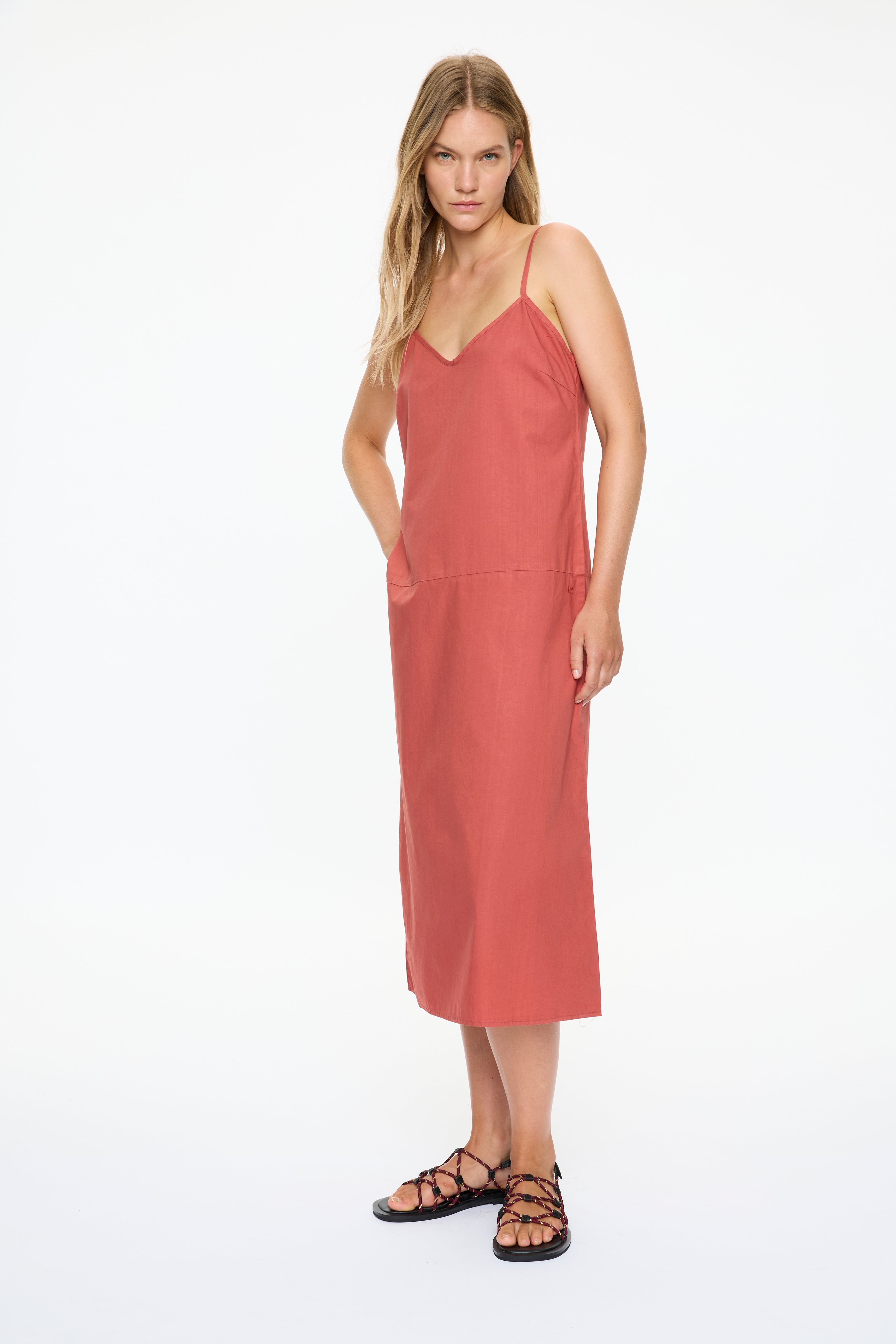 Capri Slip Midi Dress - Henna