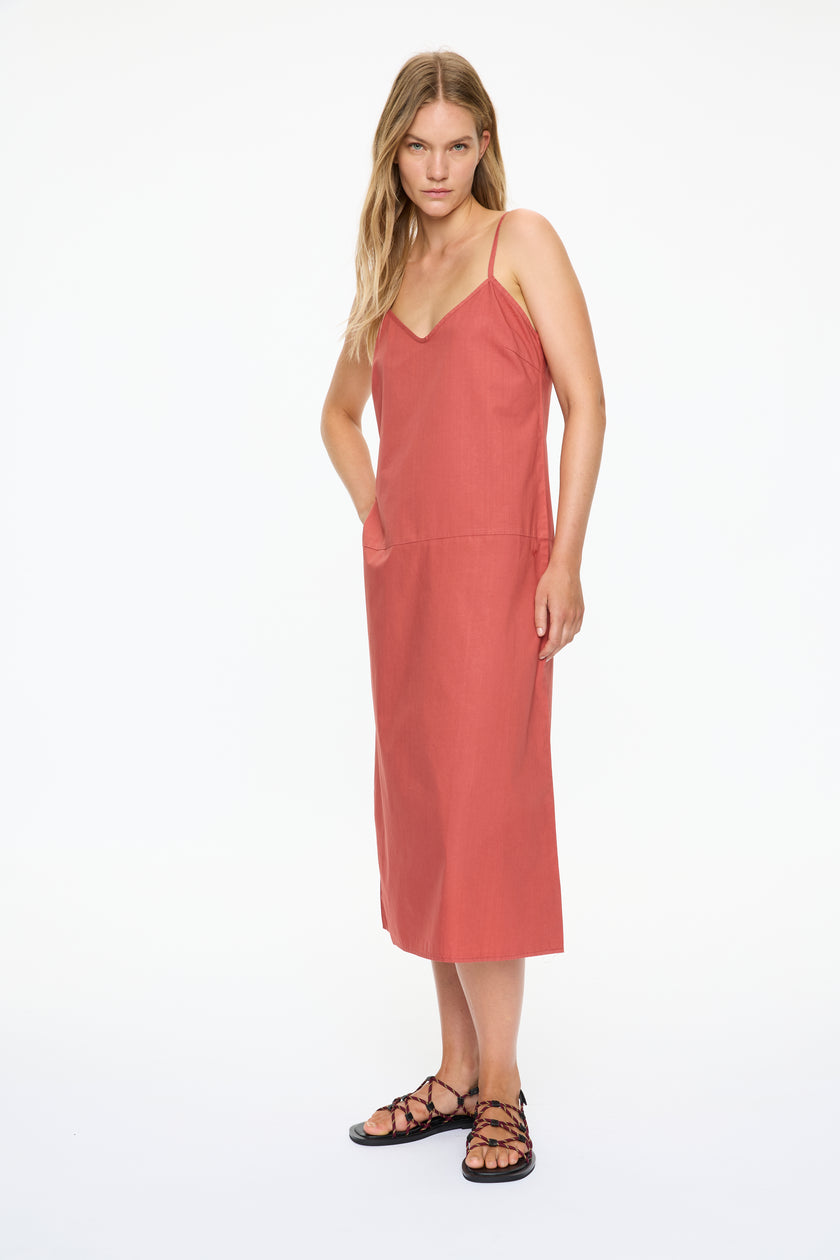 Capri Slip Midi Dress - Henna