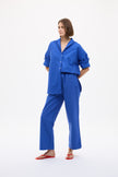 Mara Oversized Long Sleeve Shirt - Cobalt Blue