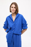 Mara Oversized Long Sleeve Shirt - Cobalt Blue