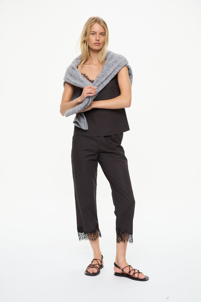 Lumi Lace Trim Cami Black