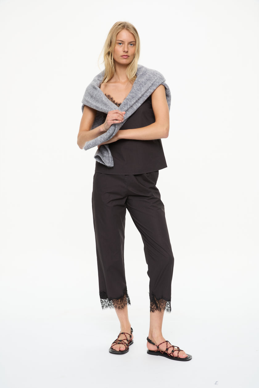 Lumi Lace Trim Cami Black