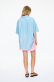 Mara Short Sleeve Shirt - Azure Multi Stripe