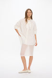 Alma Neck-Tie Shirt - White