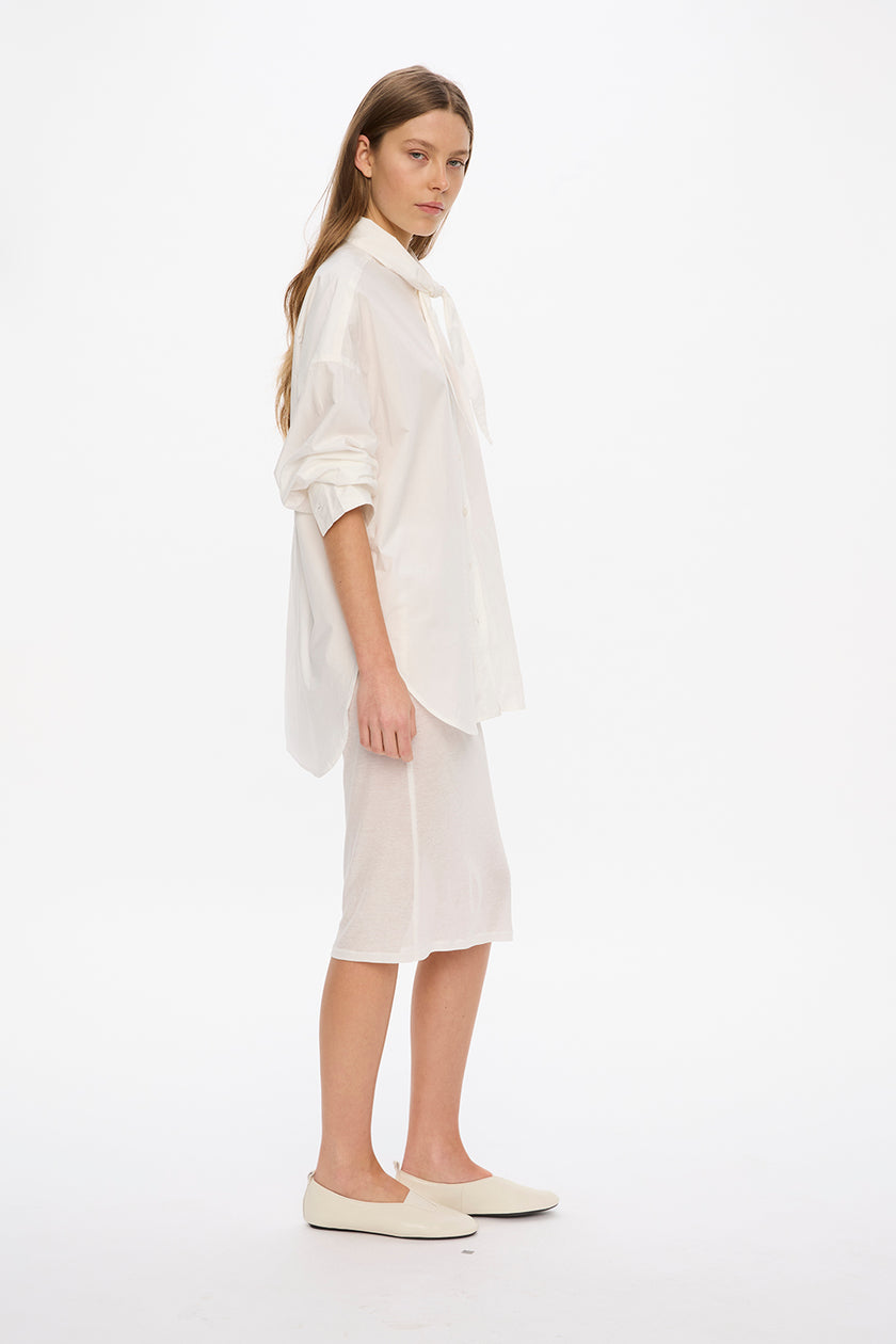 Alma Neck-Tie Shirt - White