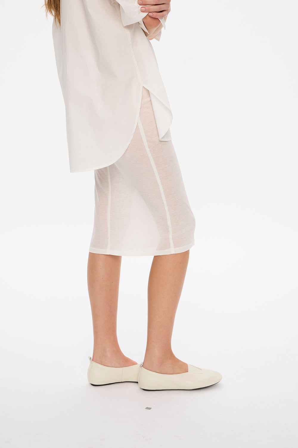 Sunny Sheer Pencil Skirt - White