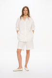 Mara Long Sleeve Shirt - Pinpoint - White
