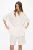 Mara Long Sleeve Shirt - Pinpoint - White