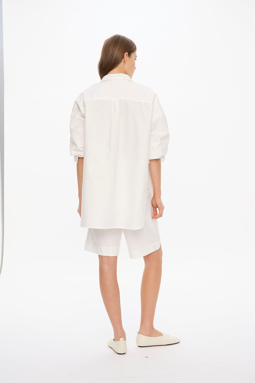 Mara Long Sleeve Shirt - Pinpoint - White