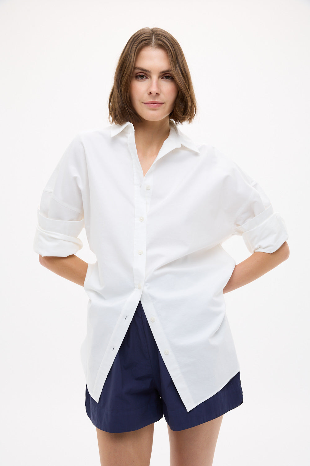 Mara Oversized Long Sleeve Shirt - White