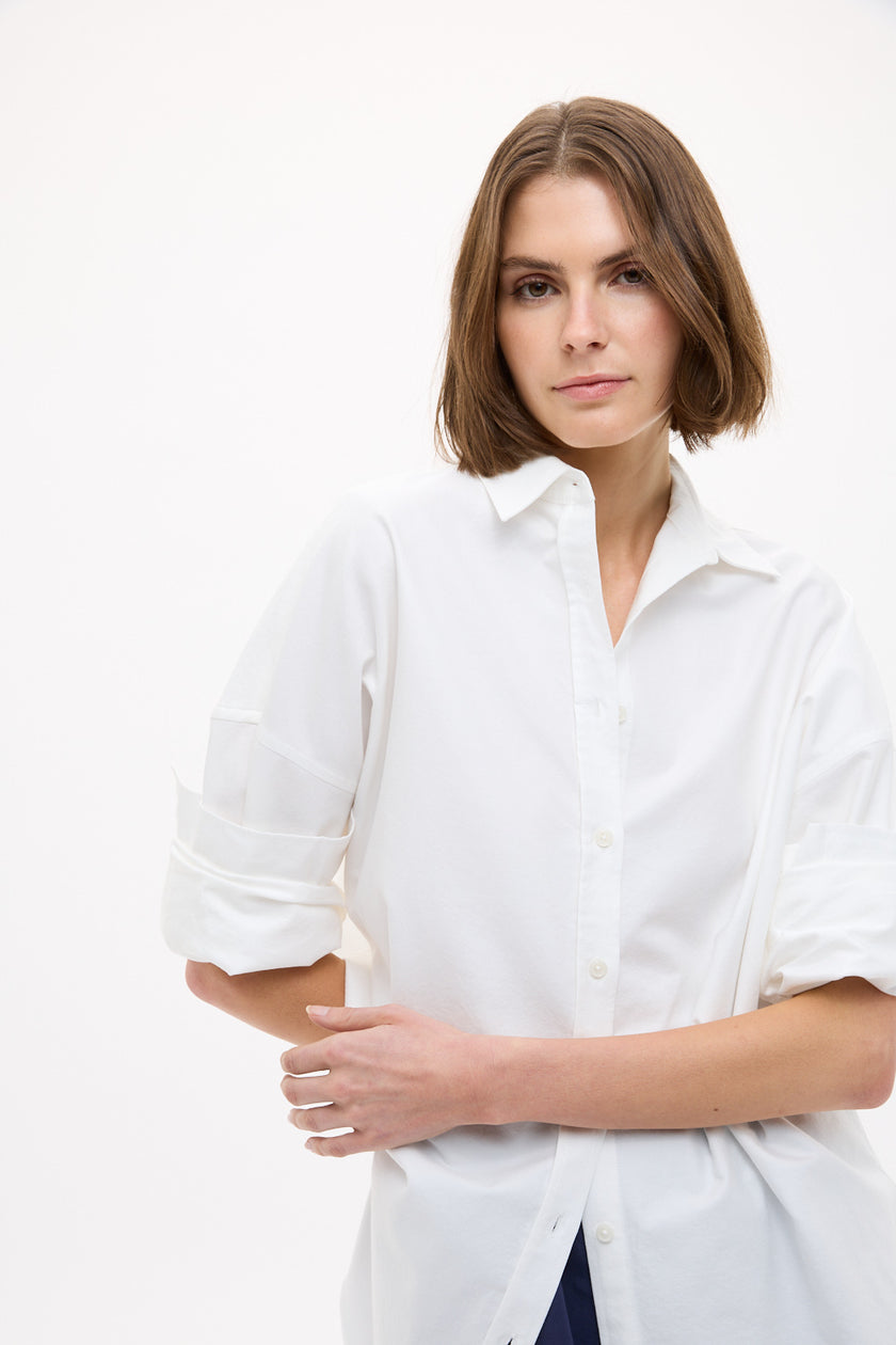 Mara Oversized Long Sleeve Shirt - White