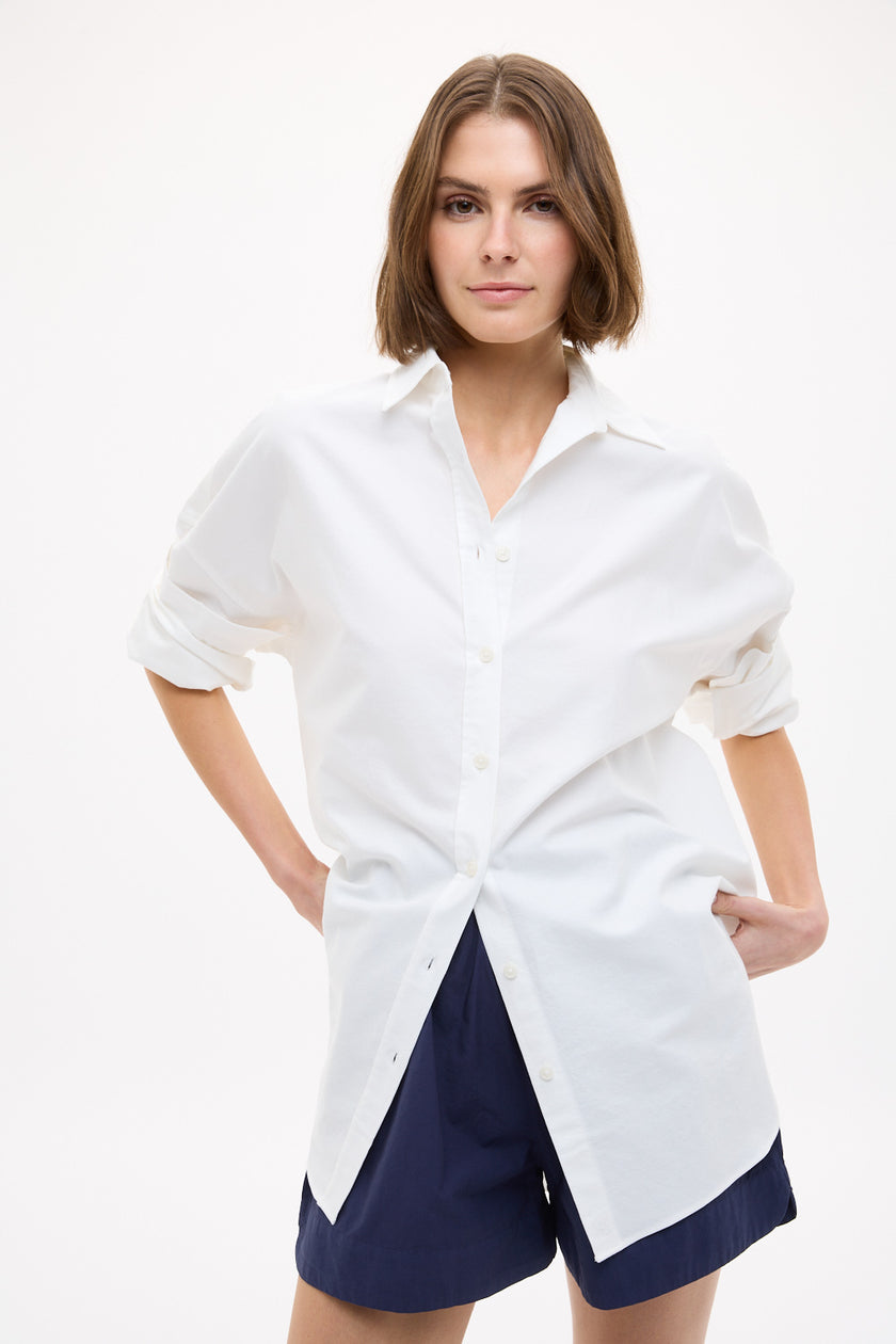 Mara Oversized Long Sleeve Shirt - White