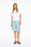 Chiara Parachute Mid Length Shorts Stripe - Azure/Sage/Lemon Fizz